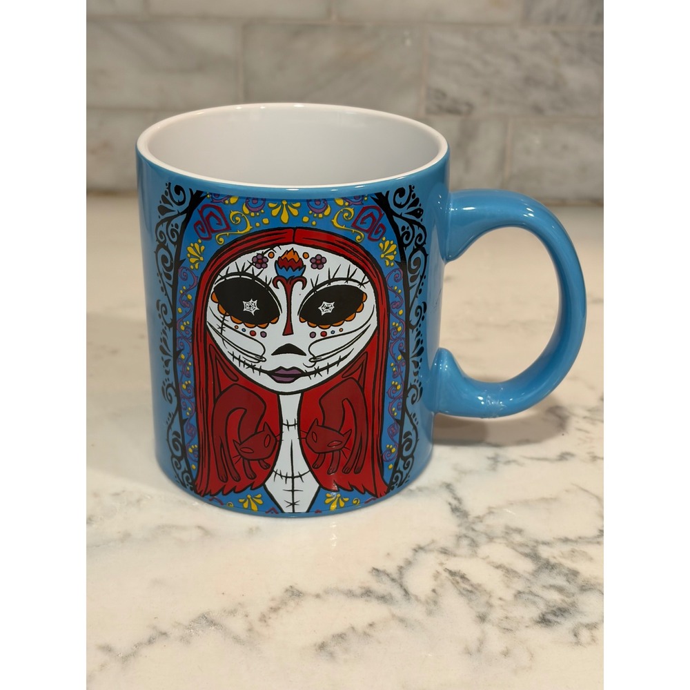 Disney Nightmare Before Christmas Sally Sugar Skull 20oz Ceramic Mug Blue